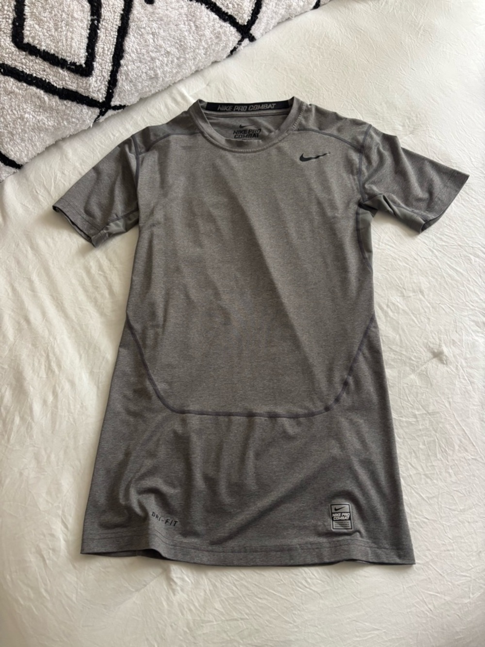 Men’s Nike Pro Combat Gray Dri-FIT Athletic Tee